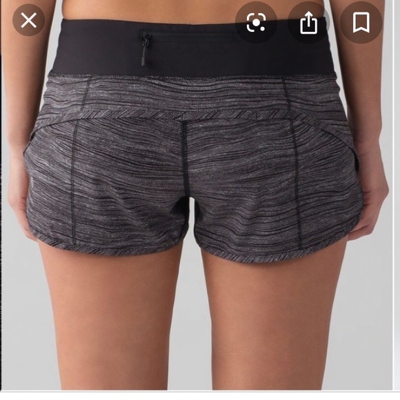 lululemon athletica Pants - Lululemon Grey stripped Run Speed Shorts